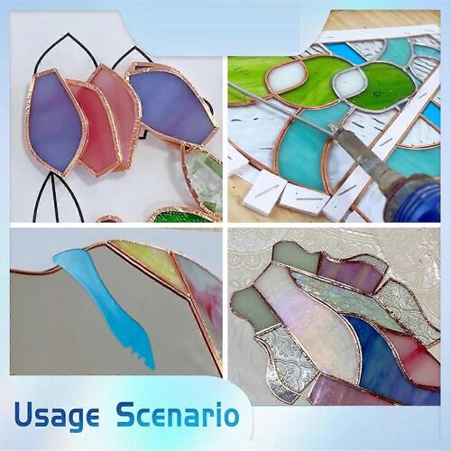 Kit De Feuille De Cuivre En Vitrail,Avec Feuille De Main