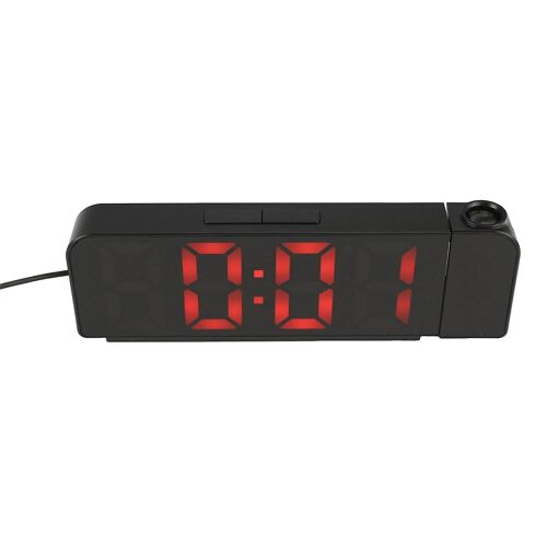 Réveil à projection de rotation à 180 ° Horloge LED 12/24H (rouge)