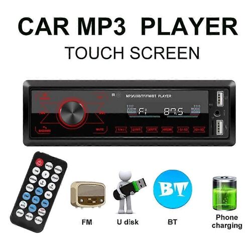 Autoradio Bluetooth à écran tactile,4 x 60 W,7 couleurs