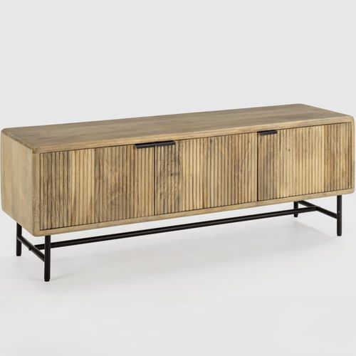 Meuble Tv 4 Portes En Bois De Manguier 145 Cm