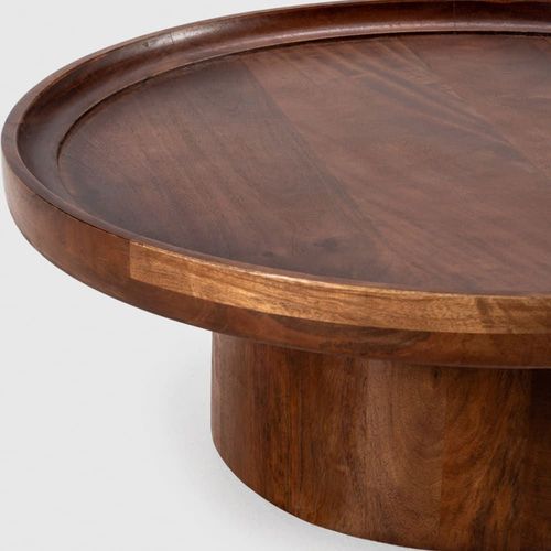 Table Basse Ronde En Bois De Manguier 80 Cm