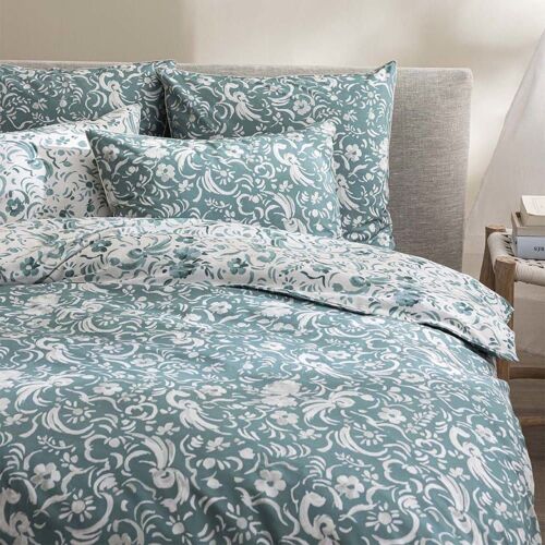 Housse De Couette En Percale De Coton Bleu 260x240cm