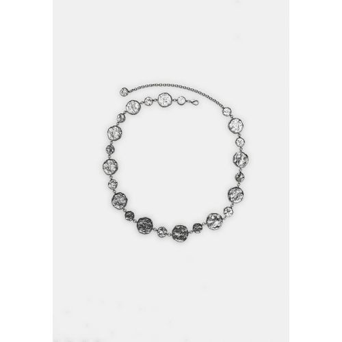 Stradivarius Ceinture Métallique À Plaques Rondes Gris S
