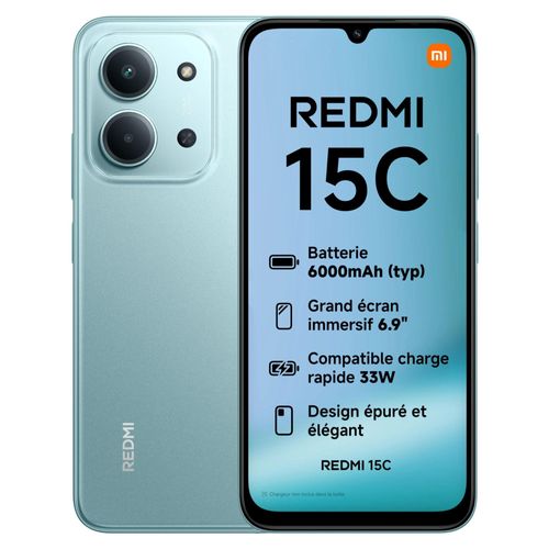 Smartphone Redmi 15C RAM 4 Go Stockage 256 Go Vert XIAOMI