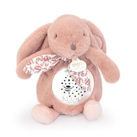 Veilleuse musicale projection d'étoiles Lapin DOUDOU Rose - Doudou et compagnie