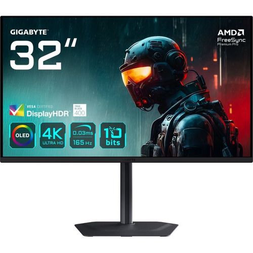 Gigabyte MO32U Monitor Gaming 31.5" OLED 4K UHD 165Hz HDMI 2.1 Nero