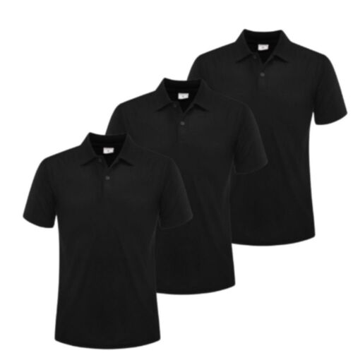 Polo Homme À Manches Courtes ( Lot De 3 ) Noir