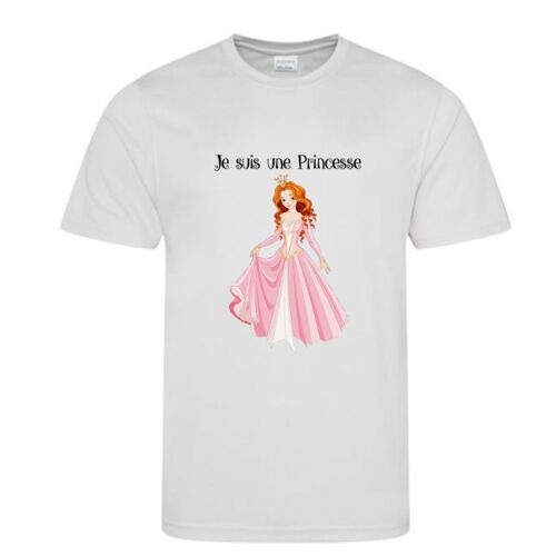 T- Shirt Manches Courtes Princesse Enfant Gris