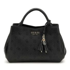 GUESS Sac à main noir pour femme - Phoebe Girlfriend Satchel Bag Black Logo 311561