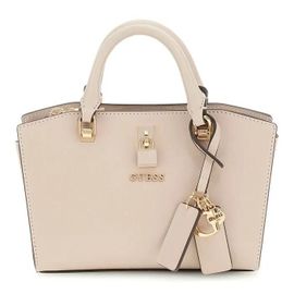 GUESS Sac à main taupe pour femme - Queensland Mini Satchel Bag Simply Taupe 311237