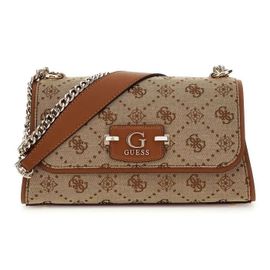 GUESS Sac à épaule brun clair marron pour femme - Neda Convertible Xbody Flap Bag Latte Logo 313083
