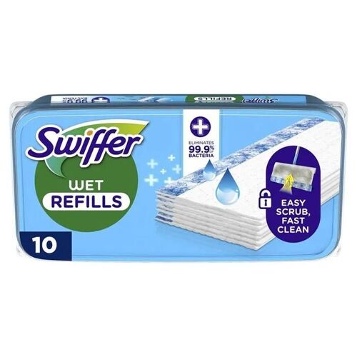 Lingettes humides sol - Swiffer - WET Plus Antibactérien - Microfibre jetable - Lot de 10 pièces
