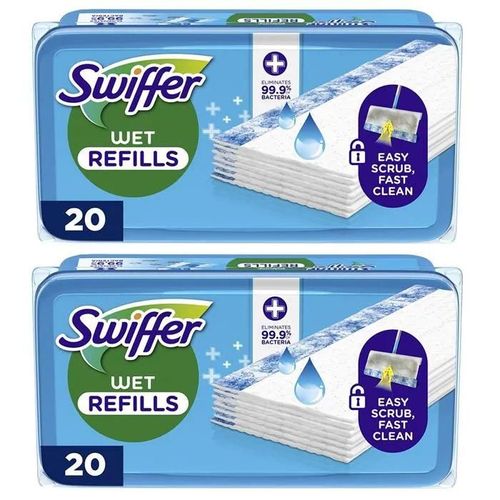 Lingettes sol humide - Swiffer - WET Plus Antibactérien - Microfibre jetable x40 nettoyage rapide