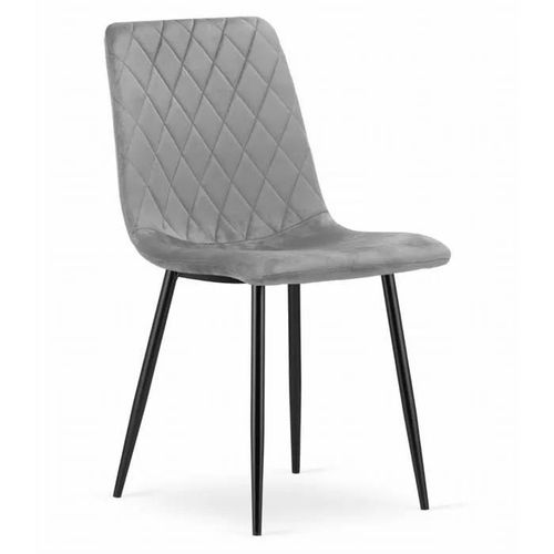 Chaise Komodee Scanno - 1 Pieces - Gris Clair - Tapisser En Velours 53 X 45 X 89 Cm