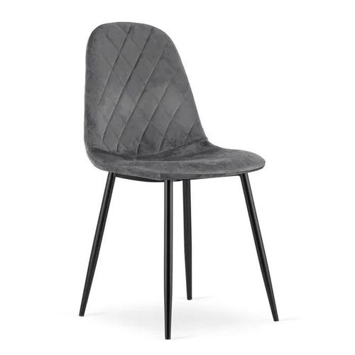 Chaise Komodee Pienza - 1 Pieces - Gris Foncé - Tapisser En Velours 51 X 45 X 88 Cm