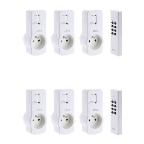 Pack de 6 prises télécommandées - blanc - Zenitech
