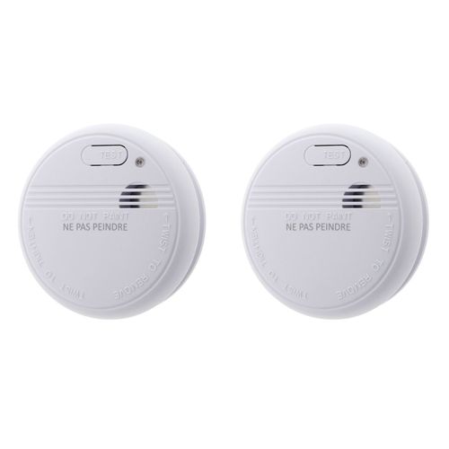 Lot de 2 détecteurs de fumée autonomie 3 ans - pile + accessoires - Otio
