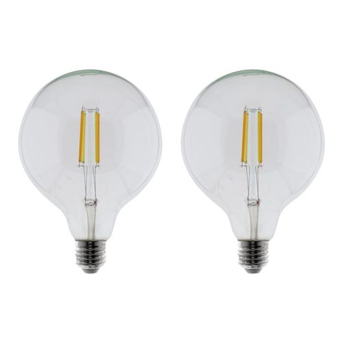 Lot de 2 ampoules connectées WIFI rondes LED Design G125 E27 7W - Otio
