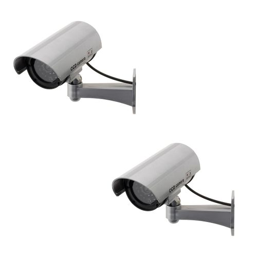Lot de 2 caméras surveillance factices LED intérieur/extérieur - Otio
