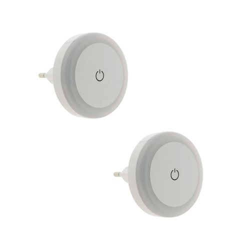 Lot de 2 veilleuses LED design avec interrupteur tactile - Otio