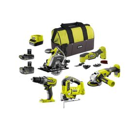 Pack RYOBI complet 5 outils - 2 batteries 2.0Ah et 4.0Ah - 1 chargeur - R18CK5A-242SL
