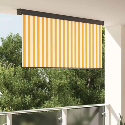 Vidaxl Store Roulant Extérieur Orange Et Blanc 220 X 250 Cm Tissu