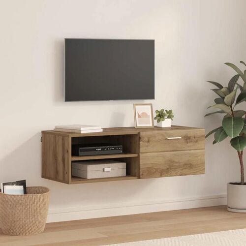 Vidaxl Meuble Tv Chêne Artisanal 100.5 X 39 X 30 Cm Bois D'ingénierie