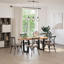 Vidaxl Table À Manger Marron Clair Bois De Chêne Massif Ovale