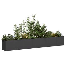 Vidaxl Jardinière Noir 280x40x40 Cm Acier Laminé À Froid