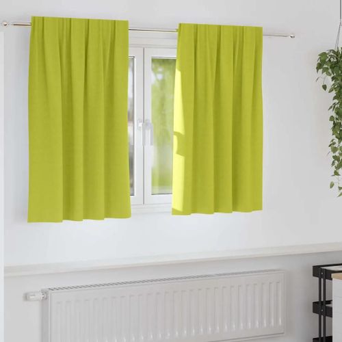 Vidaxl Rideaux Avec Des Rideaux 2 Pcs Pomme Verte Polyester