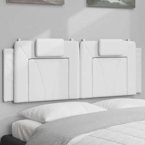 vidaXL Coussin de tête de lit blanc 152 cm similicuir