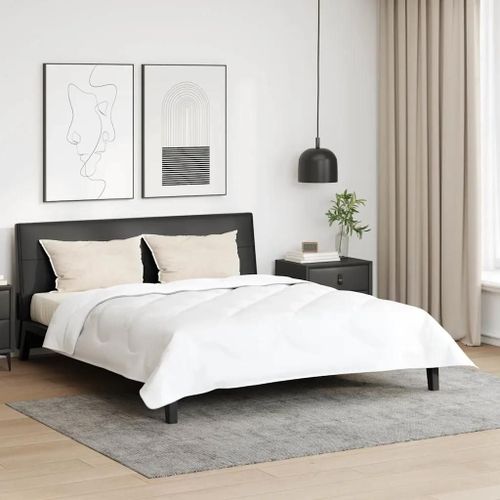 Ensemble De Couette Avec Oreiller 3 Pcs Blanc 240 X 260 Cm Microfibre