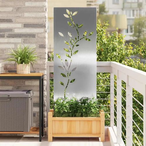 Vidaxl Panneau Décoratif De Jardin Argent 50 X 140 Cm Acier Inoxydable