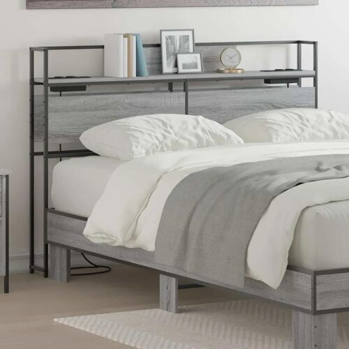 vidaXL Tête de lit de rangement Sonoma gris 120 cm Bois d'ingénierie