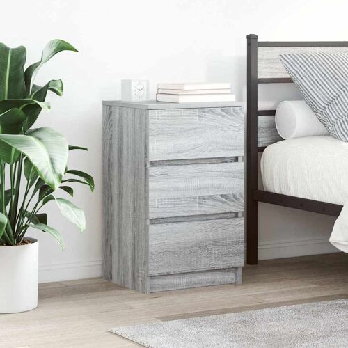 vidaXL Tables de chevet avec 3 tiroirs 2 pcs sonoma gris 39x35x65 cm
