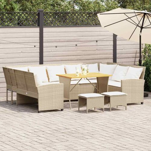 Vidaxl Salon De Jardin Avec Coussins 4 Pcs Beige Résine Tressée