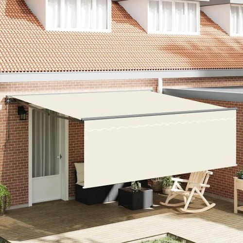Vidaxl Auvent Rétractable Crème 350 X 250 Cm Tissu, Métal