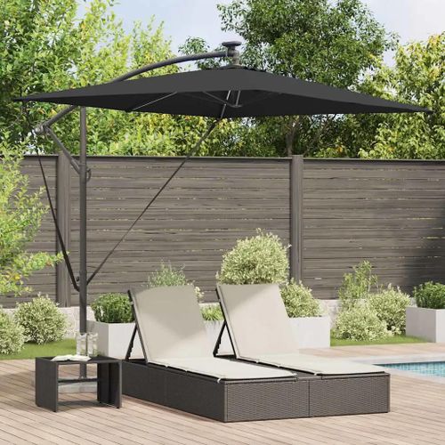Vidaxl Parasol Banane À Mât Déporté Noir 294 X 200 X 254 Cm