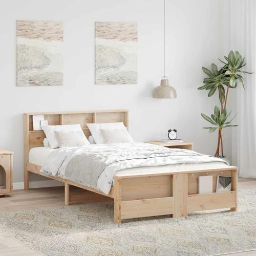 Vidaxl Cadre De Lit Marron 140 X 190 Cm Bois Massif En Pin