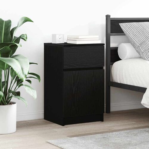 VidaXL Table de chevet noir 39x35x65 cm bois d'ingénierie