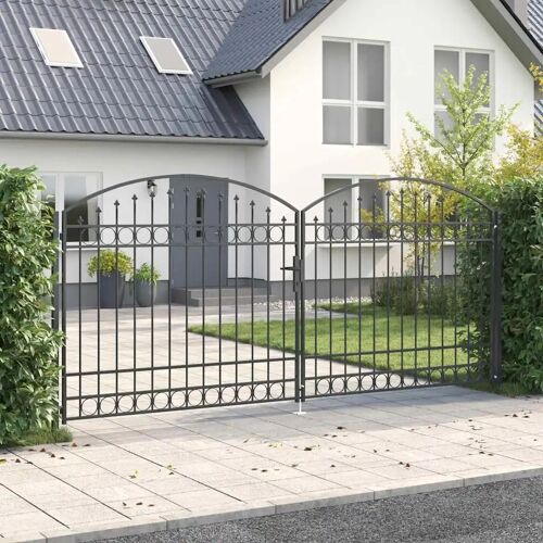 Vidaxl Portail De Clôture Autre Gris 400 X 175 Cm Acier