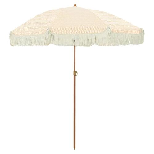 Vidaxl Parasol Jaune Et Blanc Ø 160 X 195 Cm Acier