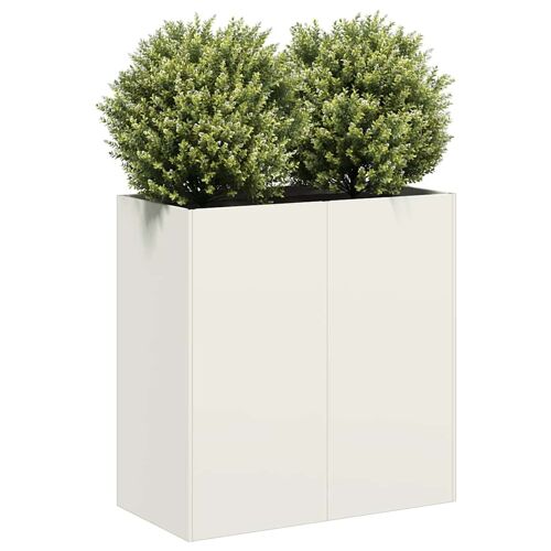 Vidaxl Jardinière Blanc 80x40x80 Cm Acier Laminé À Froid