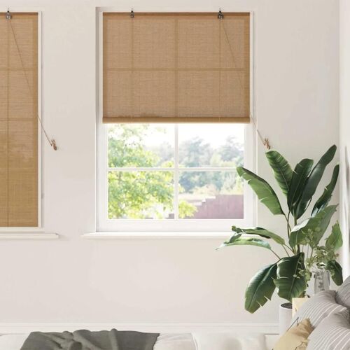 Vidaxl Stores Et Occultants Avec Des Rideaux Marron Clair Bambou