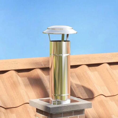 vidaXL Housse de pluie pour cheminée Argent 25 x 25 x 20 cm