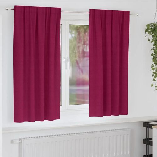 Vidaxl Rideaux Avec Des Rideaux 2 Pcs Rouge Bordeaux Polyester