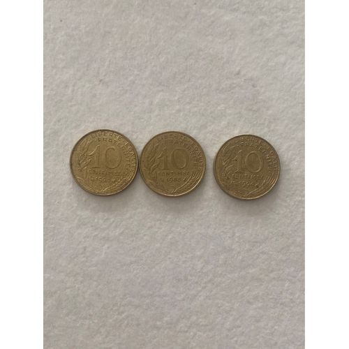 Lot De 3 Pièces De 10 Centimes Année 80-90