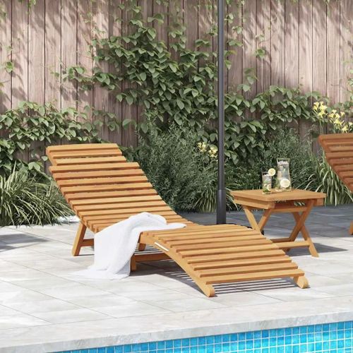 Vidaxl Transat Marron 184 X 55 X 59 Cm Bois De Teck Massif