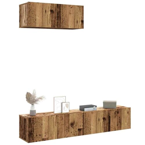 vidaXL Ensemble de meuble TV mural 3 pcs vieux bois bois d'ingénierie