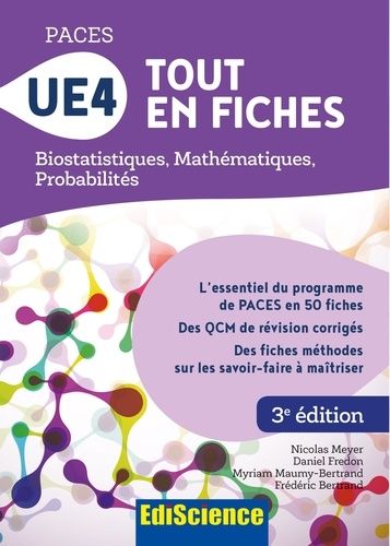 Ue4 Biostatistiques, Mathématiques, Probabilités - Tout En Fiches